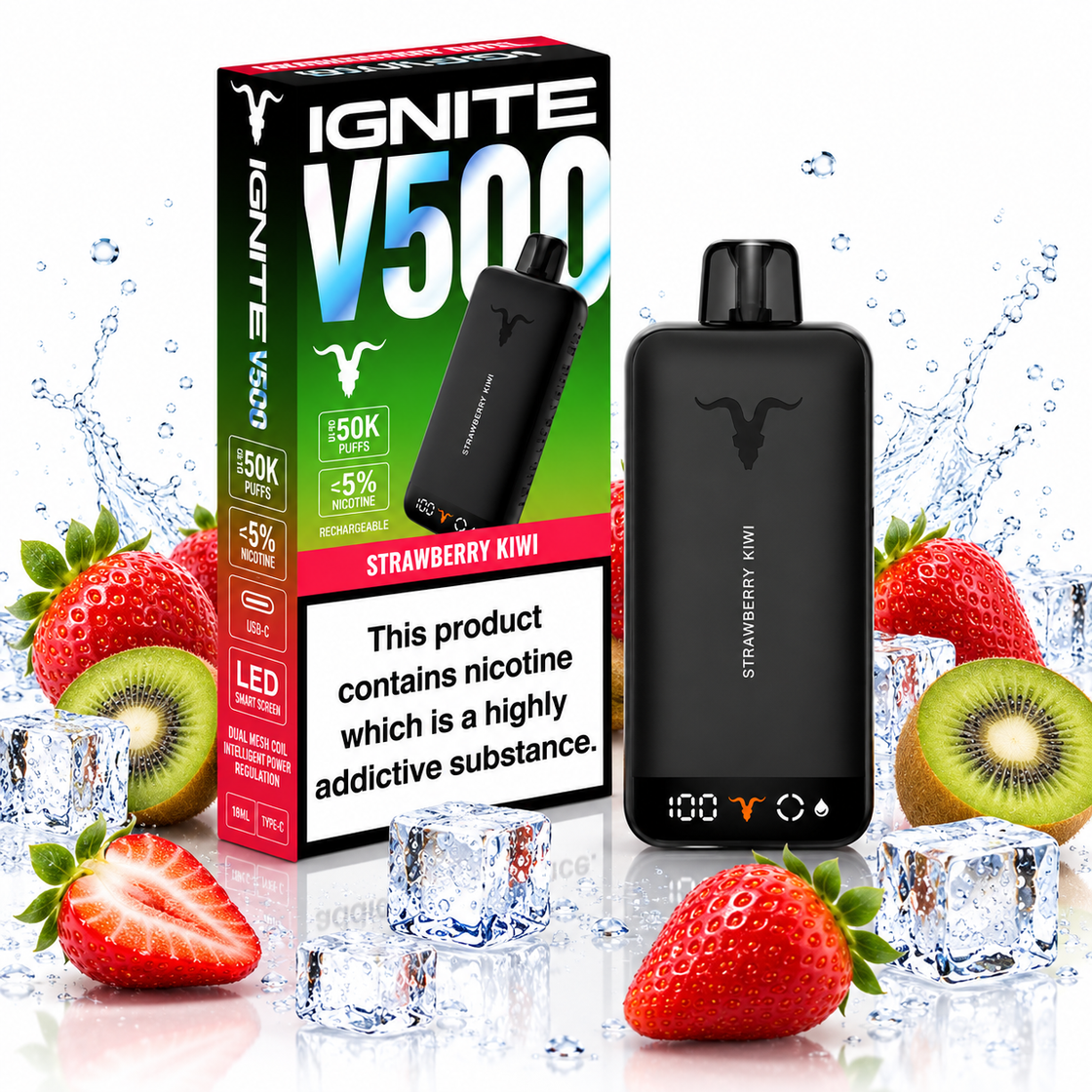 Pod descartable Ignite V500 50000 puffs Strawberry Kiwi