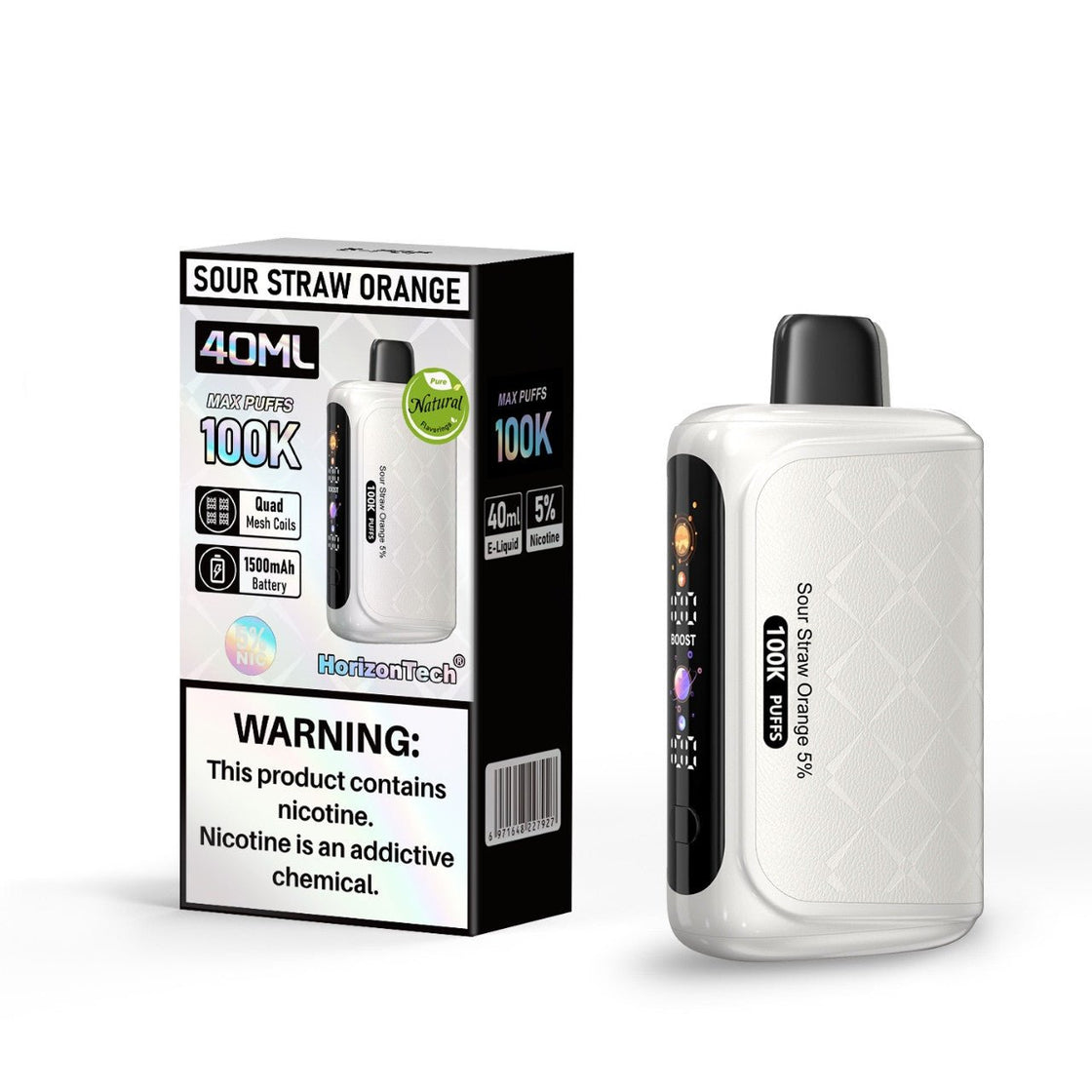 Pod descartable Horizon Tech 100k Sour Strawberry Orange 100.000 Puffs - Tienda Vapor
