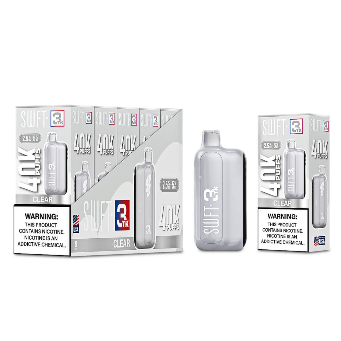 Pod descartable SWFT 3TK Clear 40.000 Puffs - Tienda Vapor