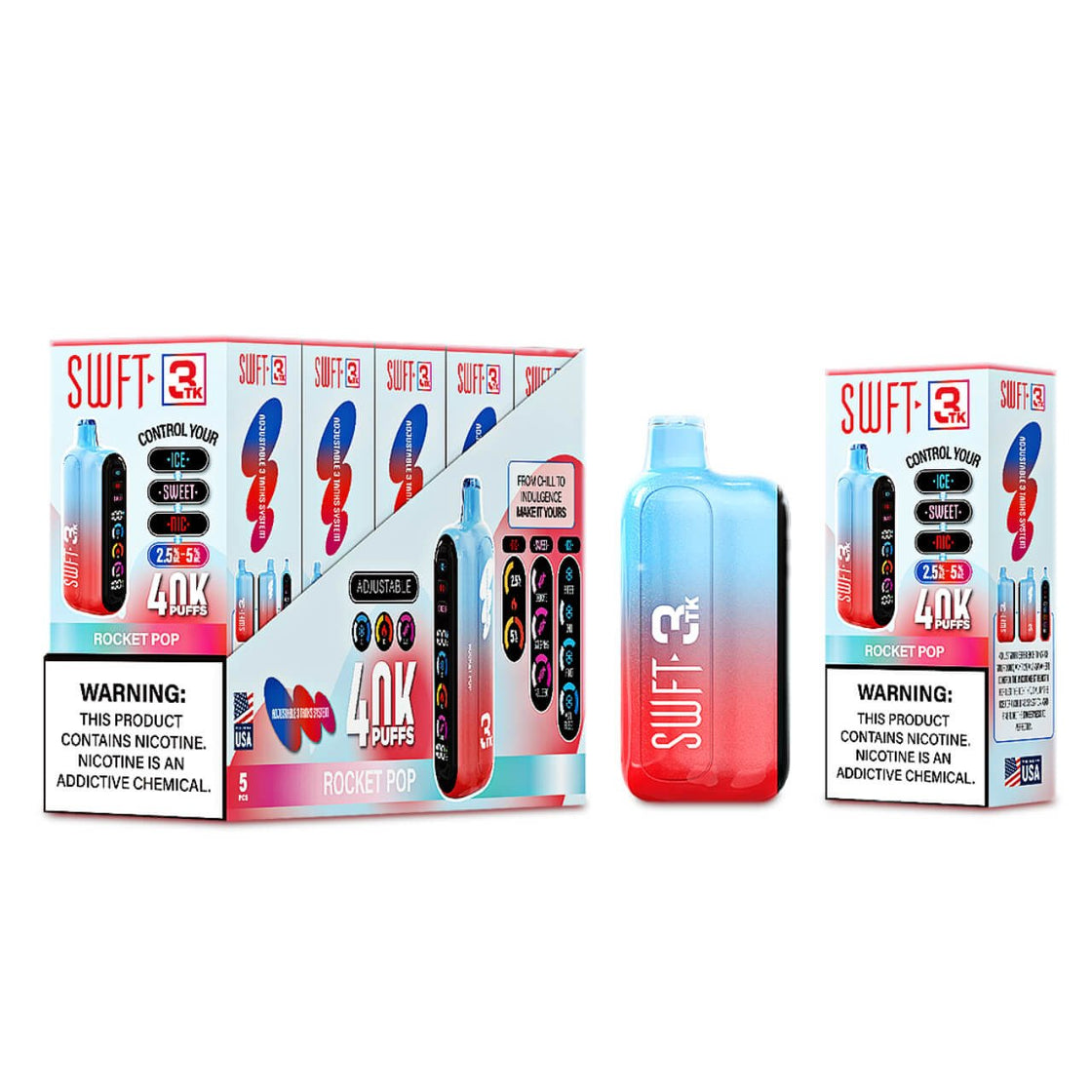 Pod descartable SWFT 3TK Rocket Pop 40.000 Puffs - Tienda Vapor