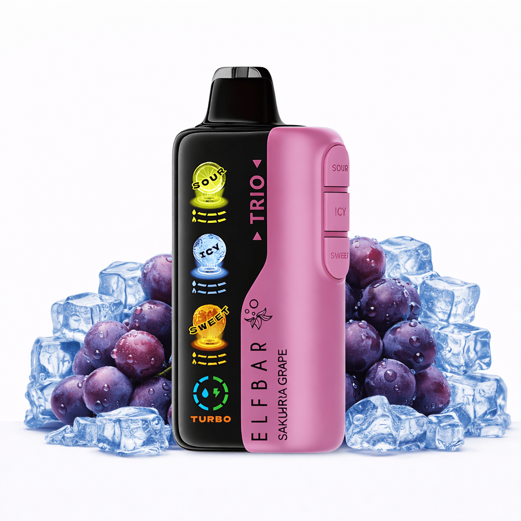 Pod descartable ElfBar TRIO 40000 Puffs Sakura Grape - Tienda Vapor