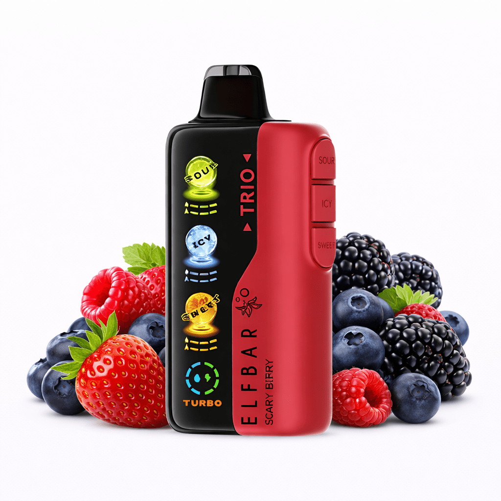 Pod descartable ElfBar TRIO 40000 Puffs Scary Berry - Tienda Vapor
