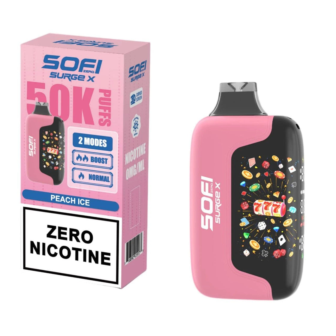 Pod descartable Sofi Surge Cero Nicotina Peach Ice 50000 puffs - Tienda Vapor