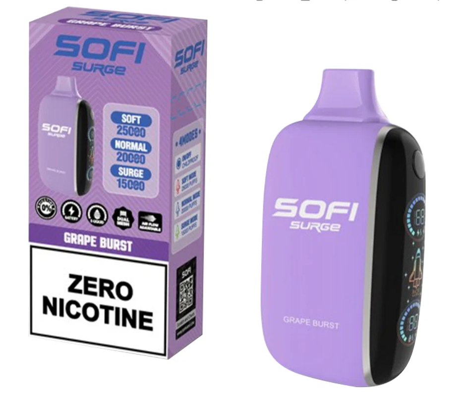 Pod descartable Sofi Surge Cero Nicotina Grape Burst 25000 puffs - Tienda Vapor