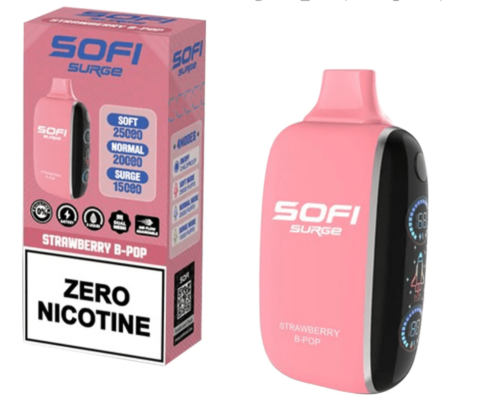 Pod descartable Sofi Surge Cero Nicotina Strawberry B Pop 25000 puffs - Tienda Vapor