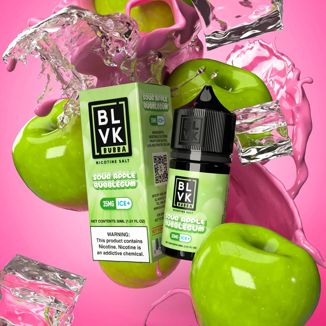 Líquido BLVK Salt Nic Bubba Salt Sour Apple Bubblegum - Tienda Vapor