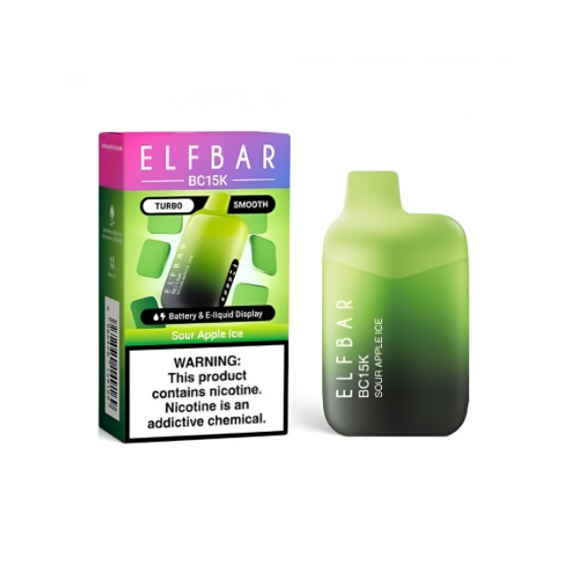 Pod descartalbe Elfbar BC15000 Sour Apple Ice - Tienda Vapor