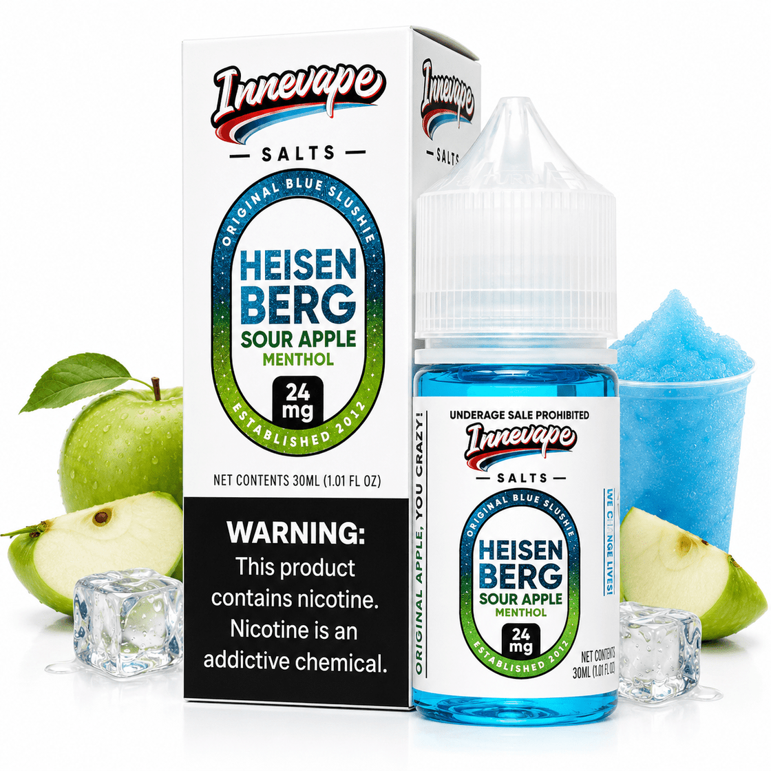 Líquido Heisenberg Salt Nic Sour Apple Menthol 30ml - Tienda Vapor