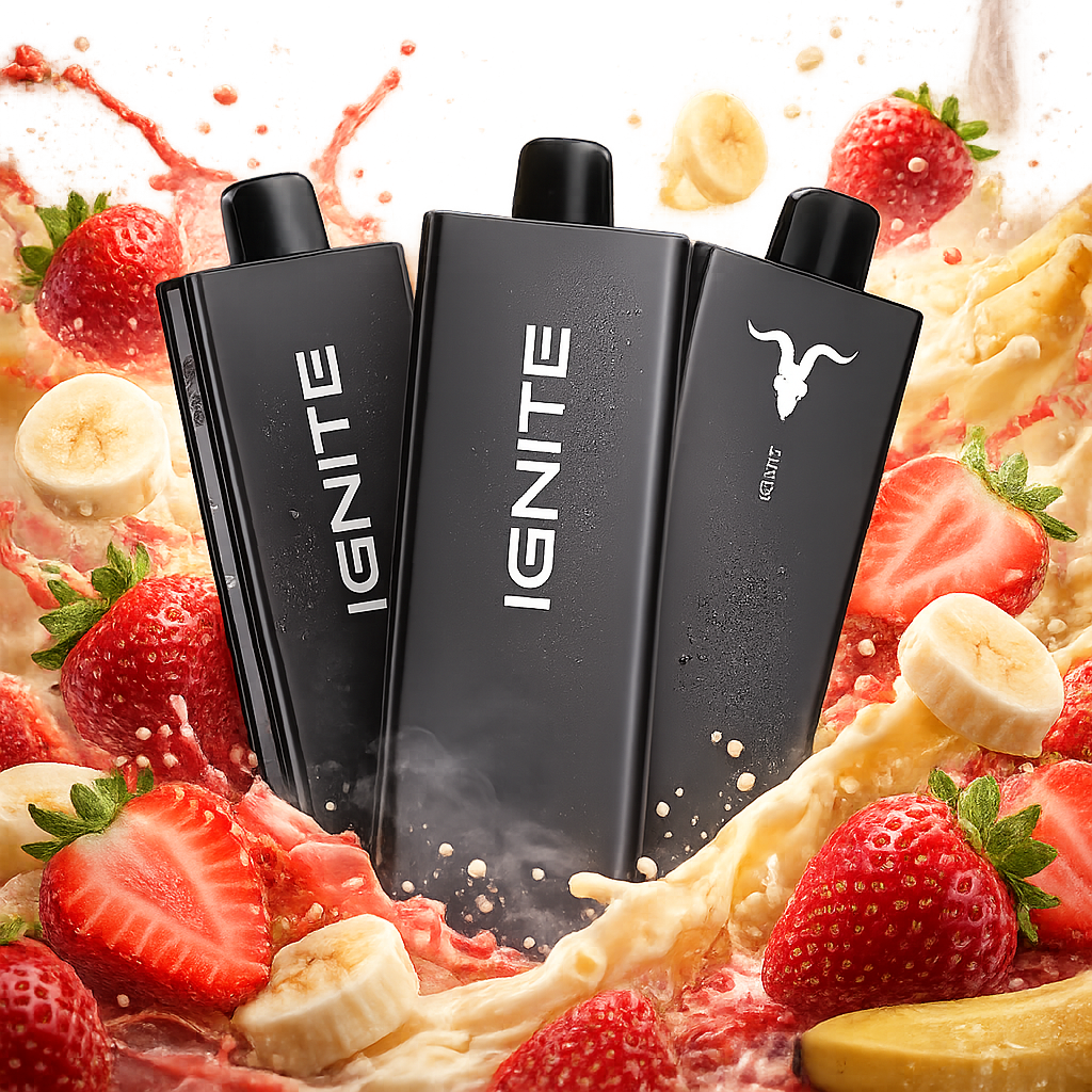 Pod descartable Ignite V55 Ultra Thin 5500 Puffs Strawberry Banana - Tienda Vapor
