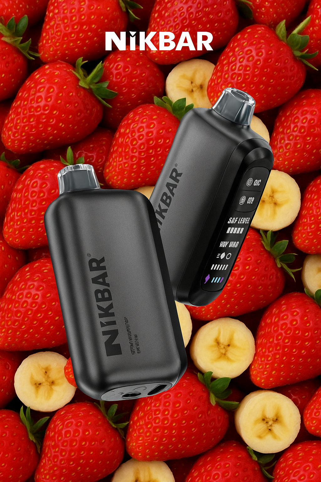 Pod descartable Nikbar 40000 puffs Strawberry Banana Ice Nic - Tienda Vapor