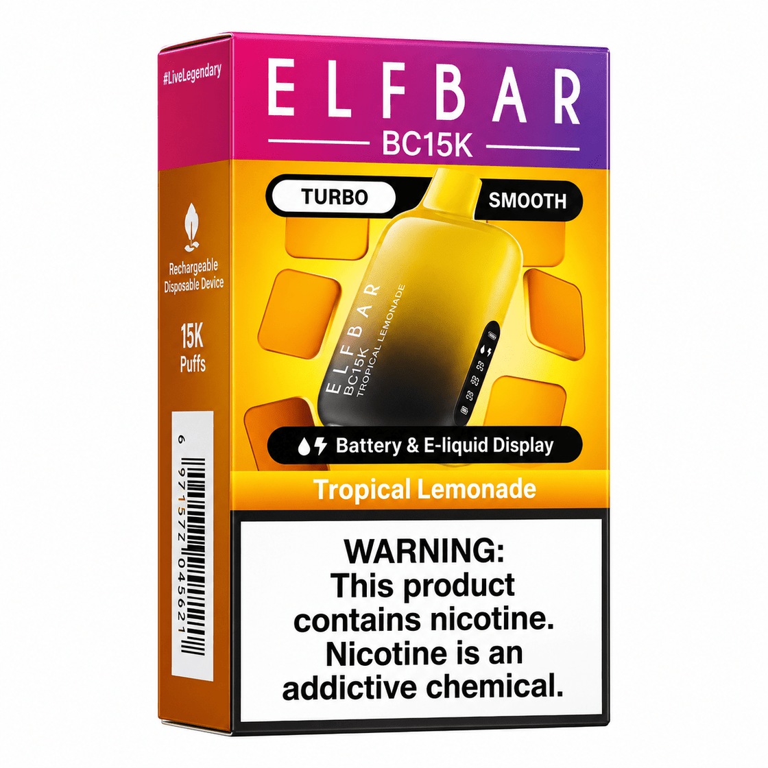 Pod descartalbe Elfbar BC15000 Tropical Lemonade - Tienda Vapor