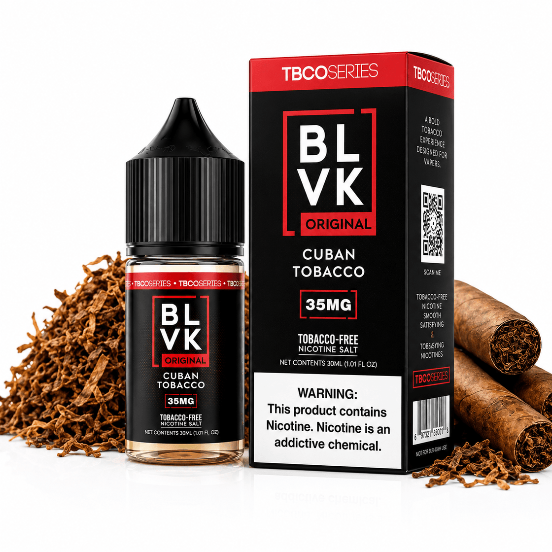 Líquido BLVK Salt Nic Original Cuban Tabaco 30ml - Tienda Vapor