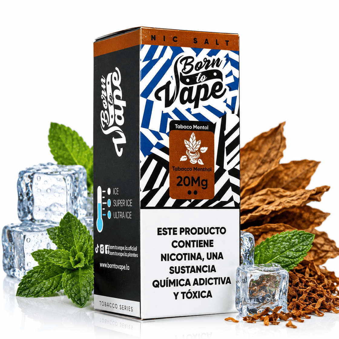 Líquido BTV Born to Vape Salt Nic Tobacco Menthol 30 ml - Tienda Vapor