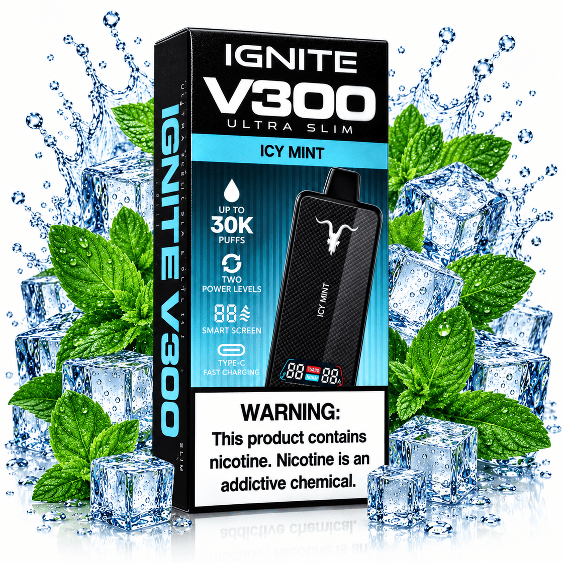 Pod descartable Ignite V300 Ultra Slim Icy Mint 30K - Tienda Vapor