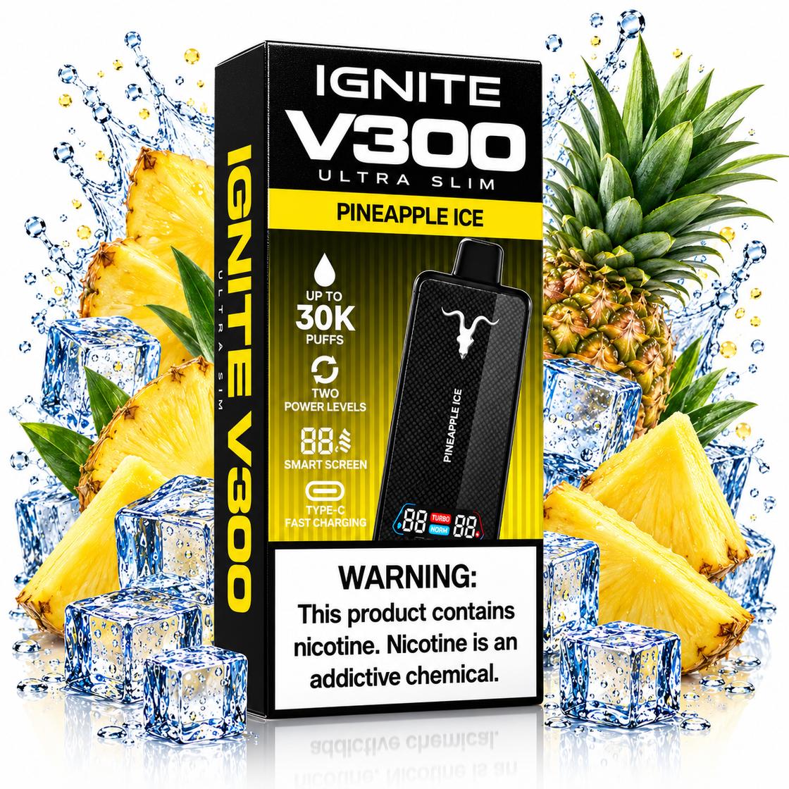 Pod descartable Ignite V300 Ultra Slim Pineapple Ice 30K - Tienda Vapor