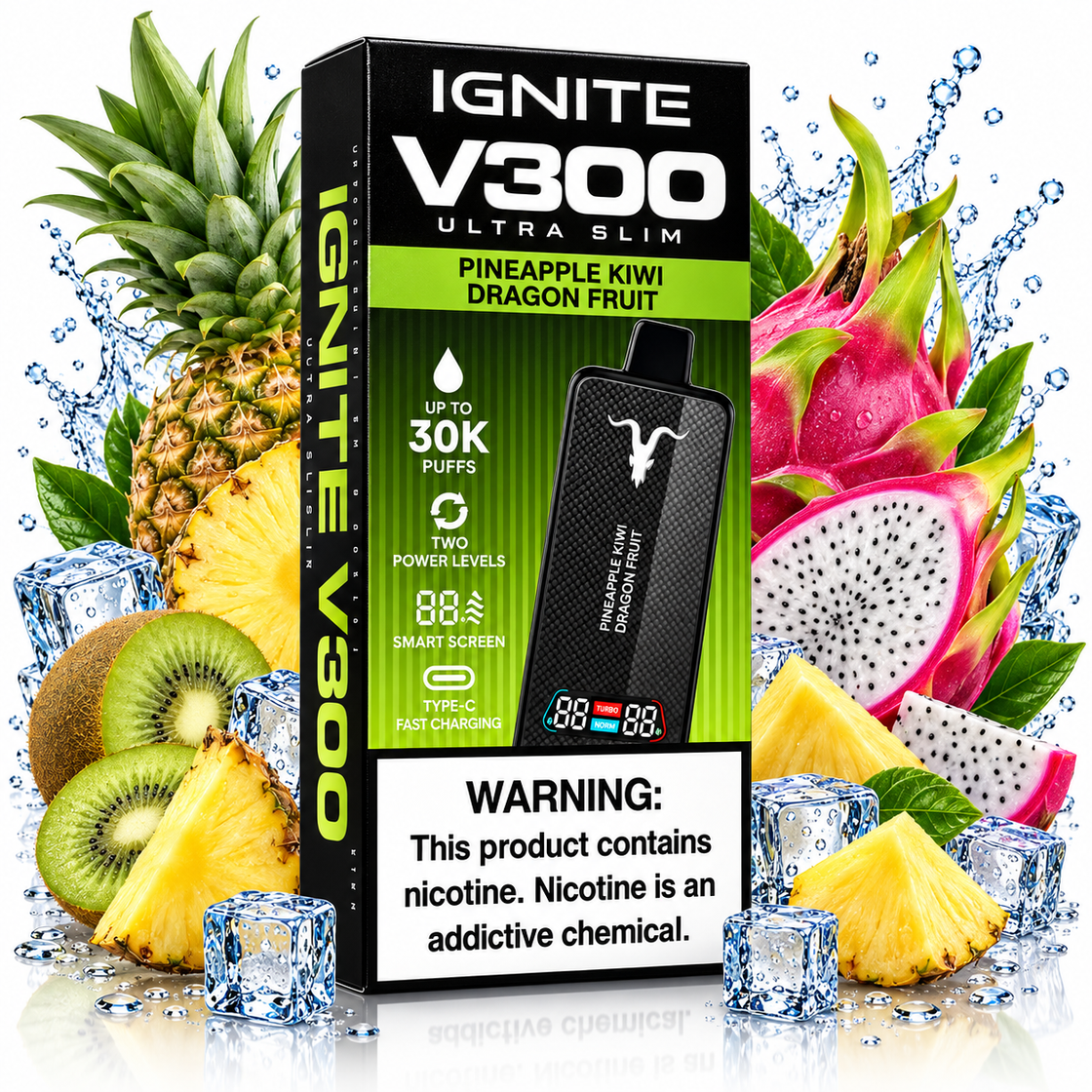 Pod descartable Ignite V300 Ultra Slim Pineapple Kiwi Dragonfruit 30K