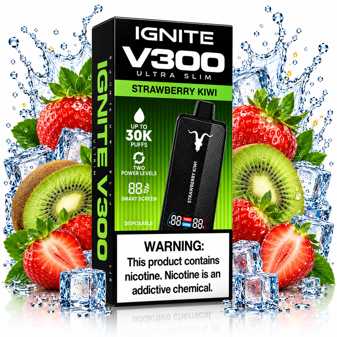 Pod descartable Ignite V300 Ultra Slim Strawberry Kiwi 30K - Tienda Vapor
