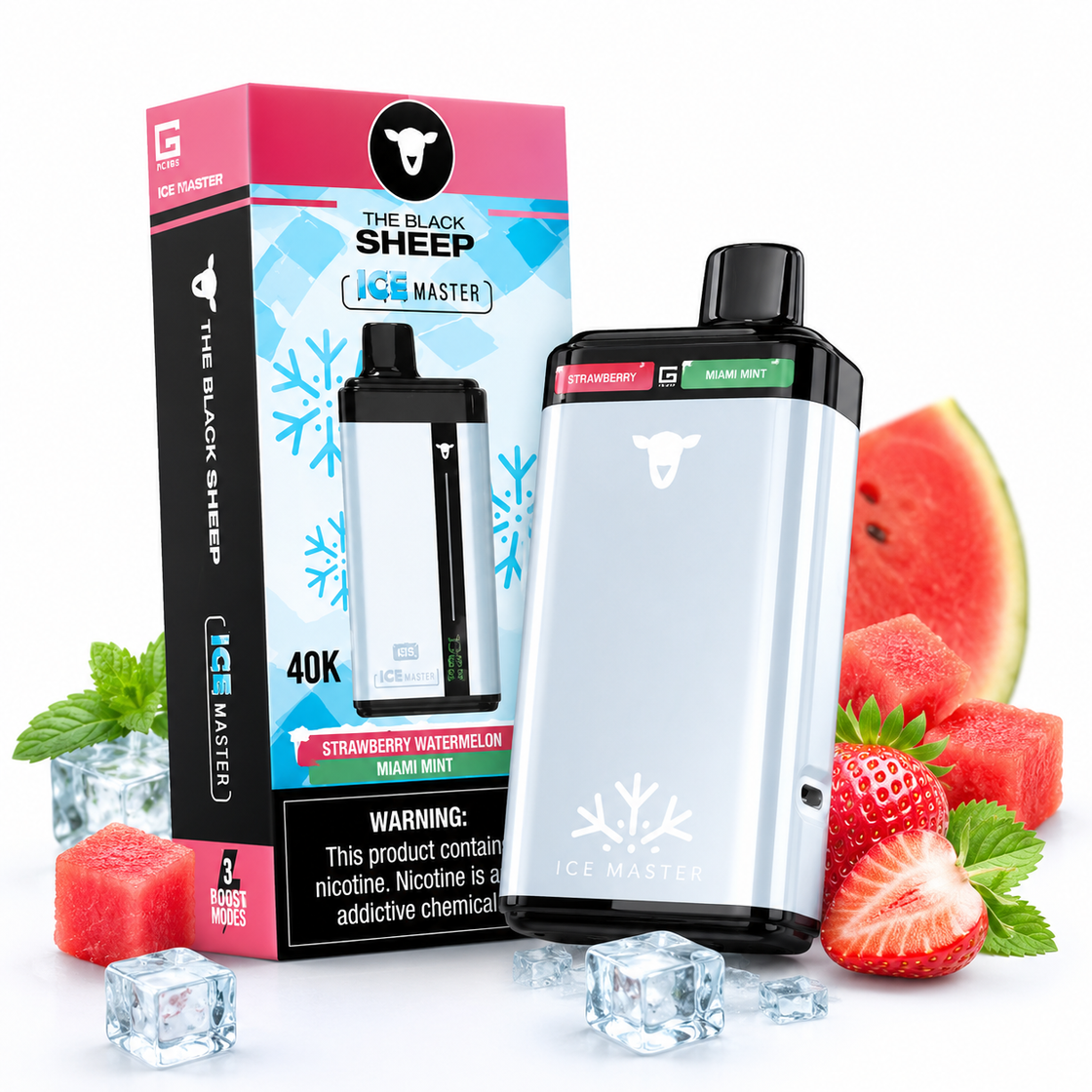 Pod descartable The Black Sheep 40K Dual Ice Master Strawberry Watermelon / Miami Mint