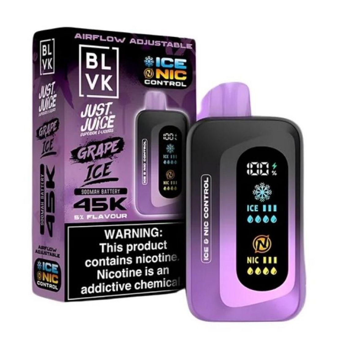 Pod descartable BLVK Just Juice 45000 puffs Grape Ice