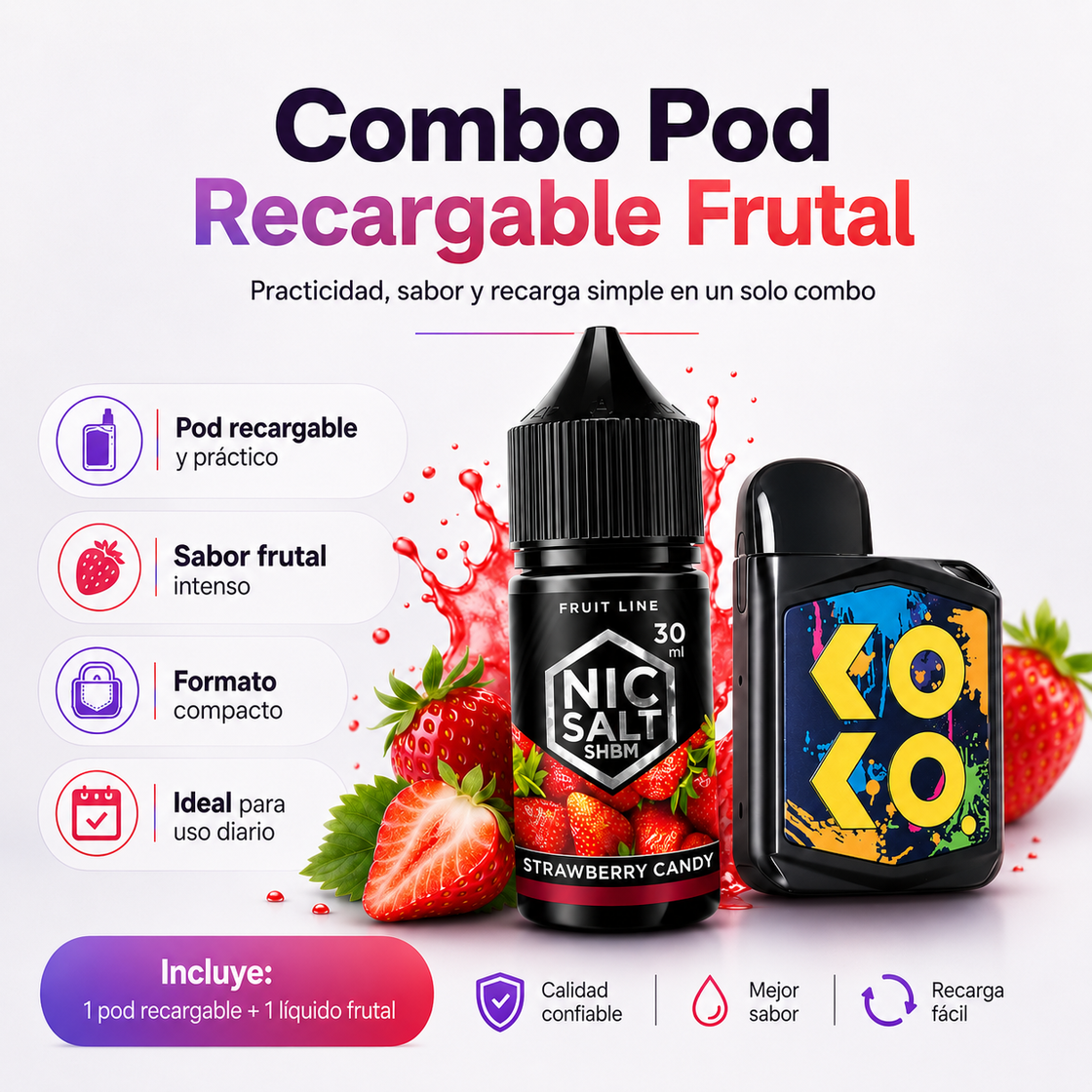 Combo Pod Recargable Frutal - Tienda Vapor