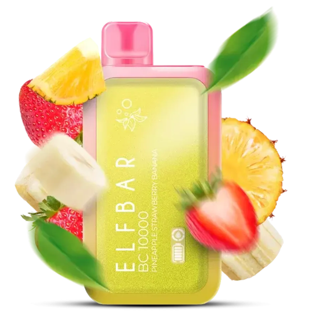 Pod descartable ElfBar Pineapple Strawberry Banana BC10000 Puffs - Tienda Vapor