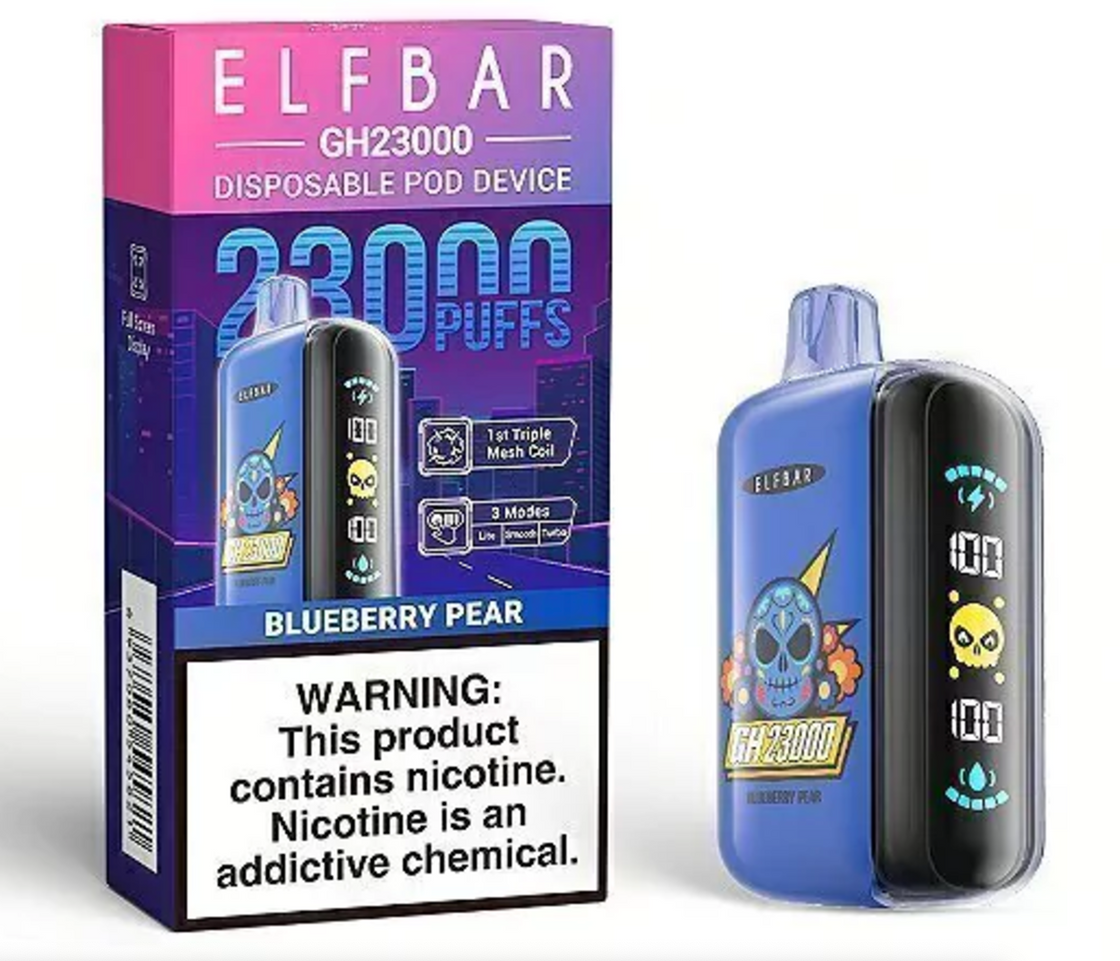Pod descartable ElfBar Blueberry Pear GH23000 Puffs - Tienda Vapor