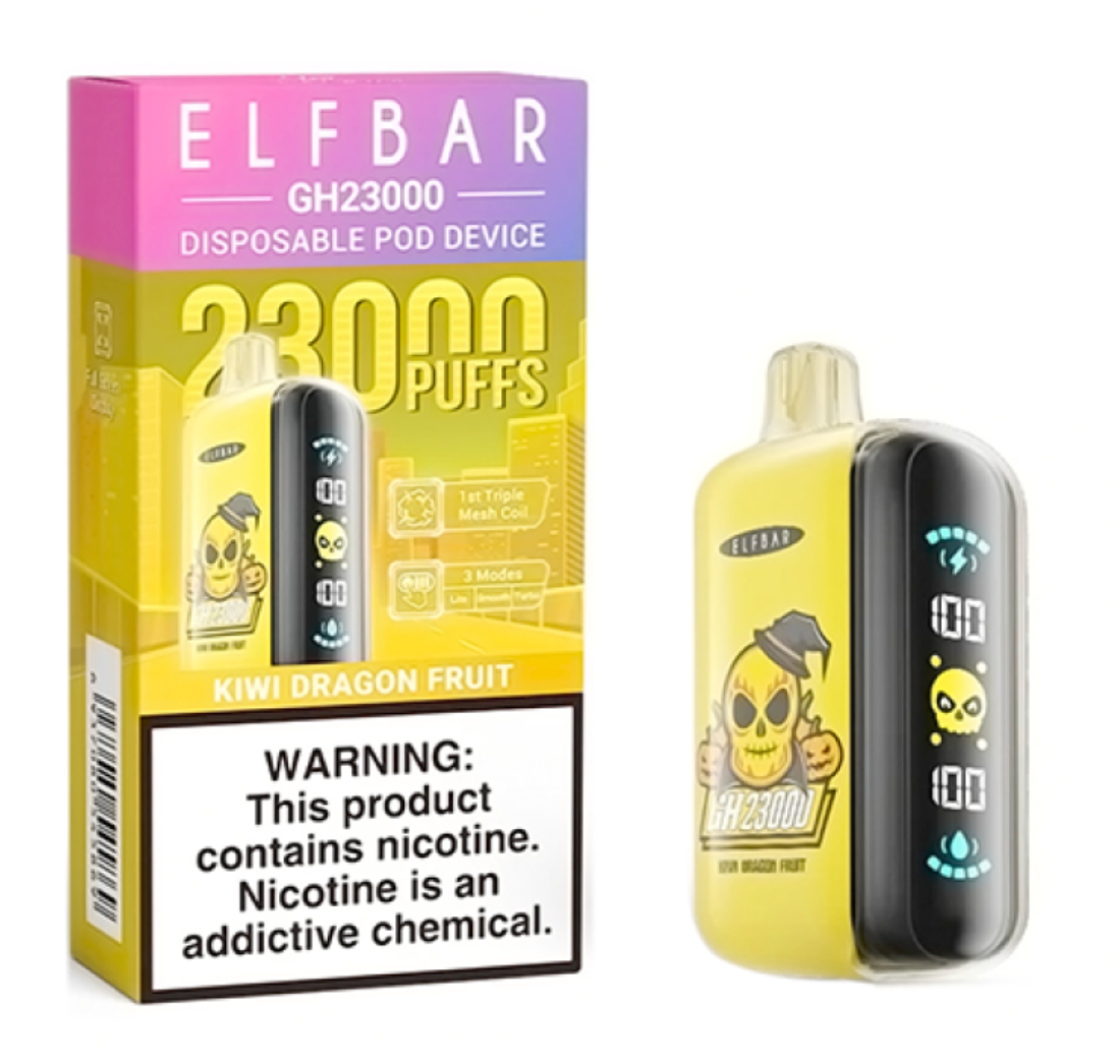 Pod descartable ElfBar Kiwi Dragonfruit GH23000 Puffs - Tienda Vapor