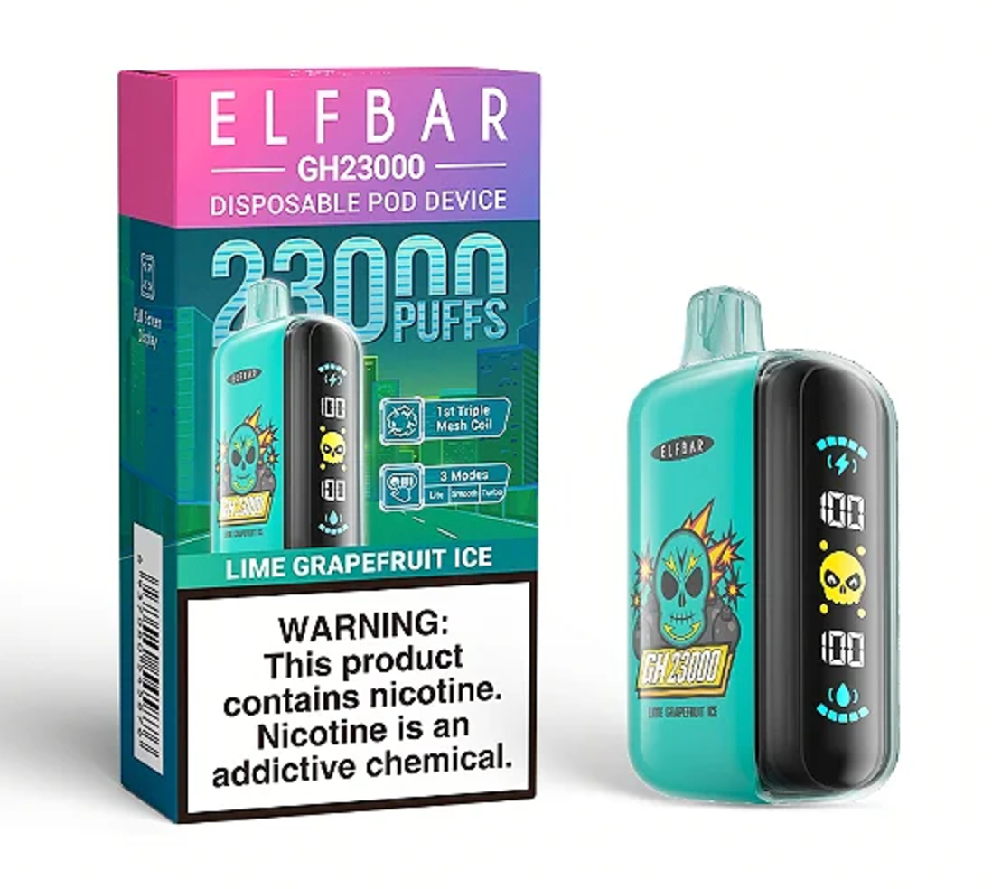 Pod descartable ElfBar Lime Grapefruit Ice GH23000 Puffs - Tienda Vapor
