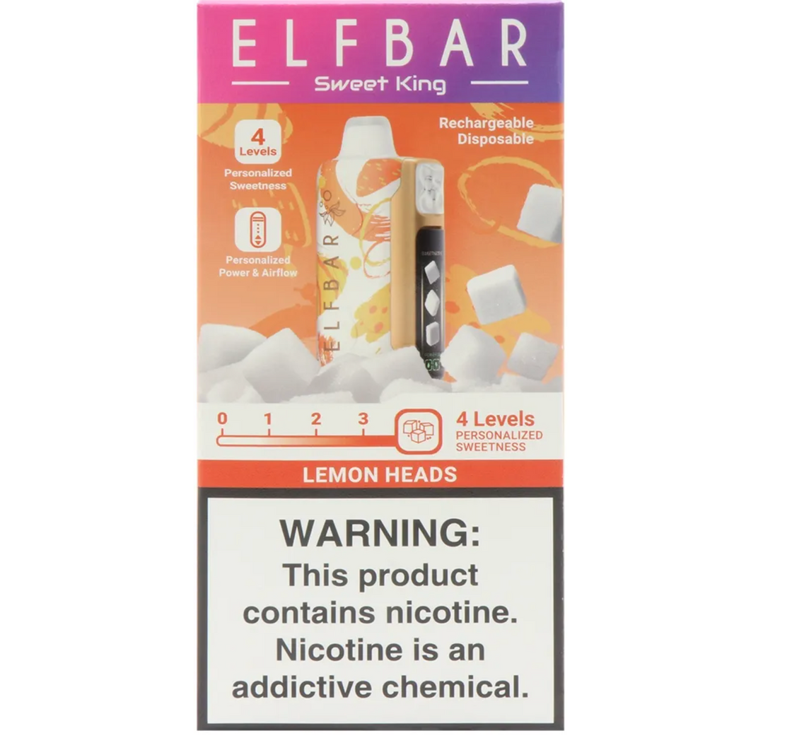 Pod descartable ElfBar Sweet King 40000 Puffs Lemon Heads - Tienda Vapor