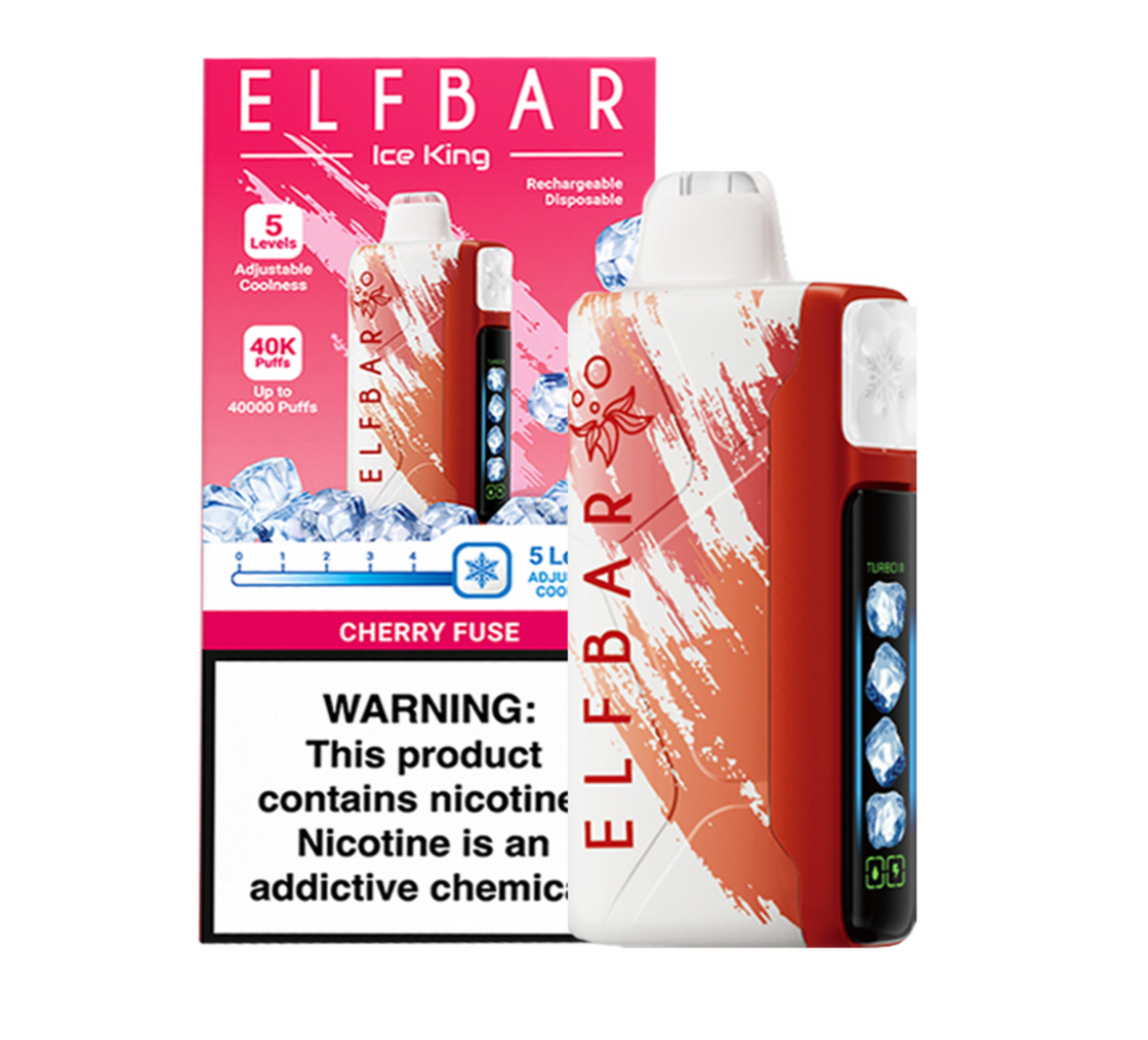 Pod descartable ElfBar Ice King 40000 Puffs Cherry Fuse - Tienda Vapor