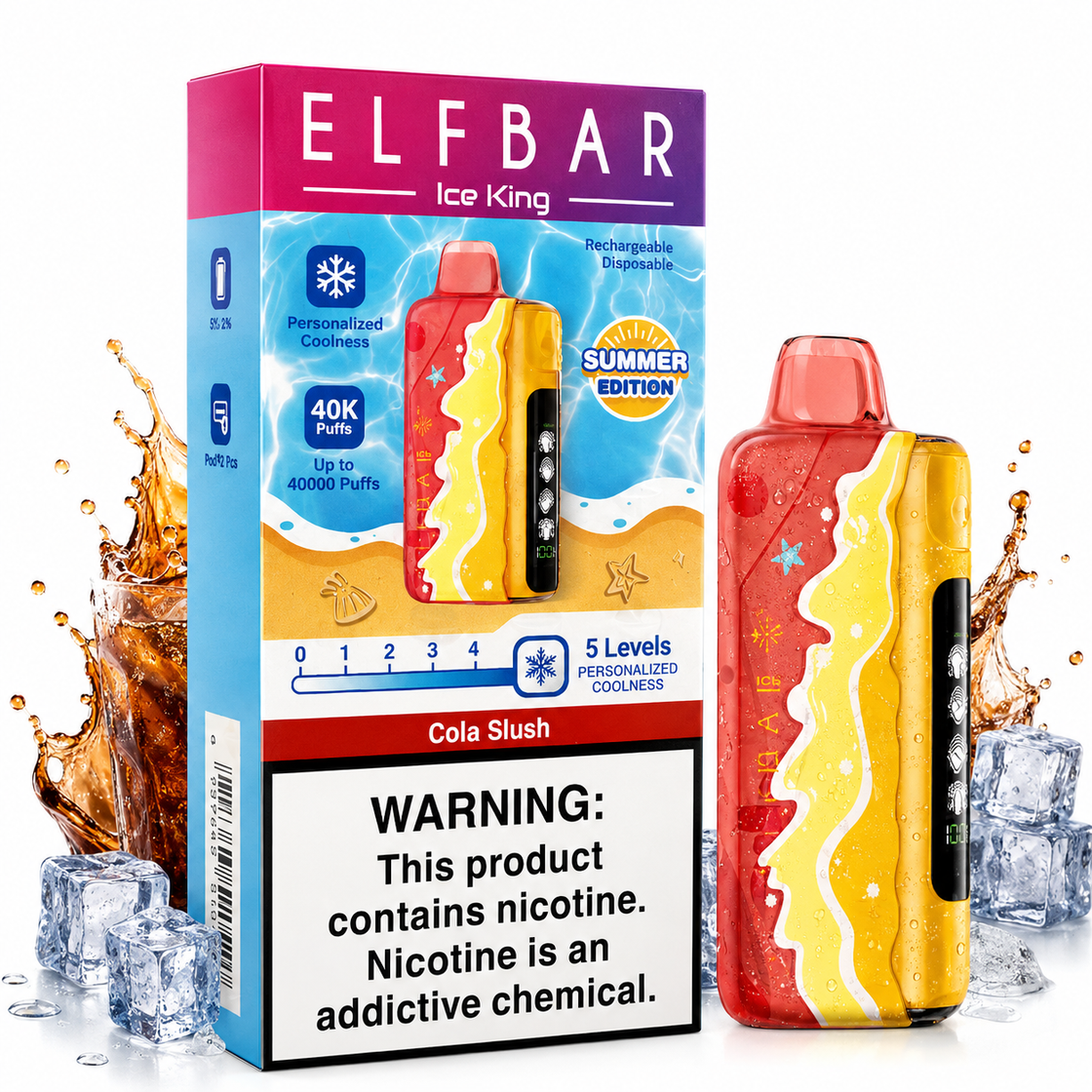 Pod descartable ElfBar Ice King 40000 Puffs Cola Slush