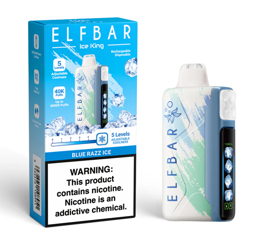 Pod descartable ElfBar Ice King 40000 Puffs Blue Razz Ice - Tienda Vapor
