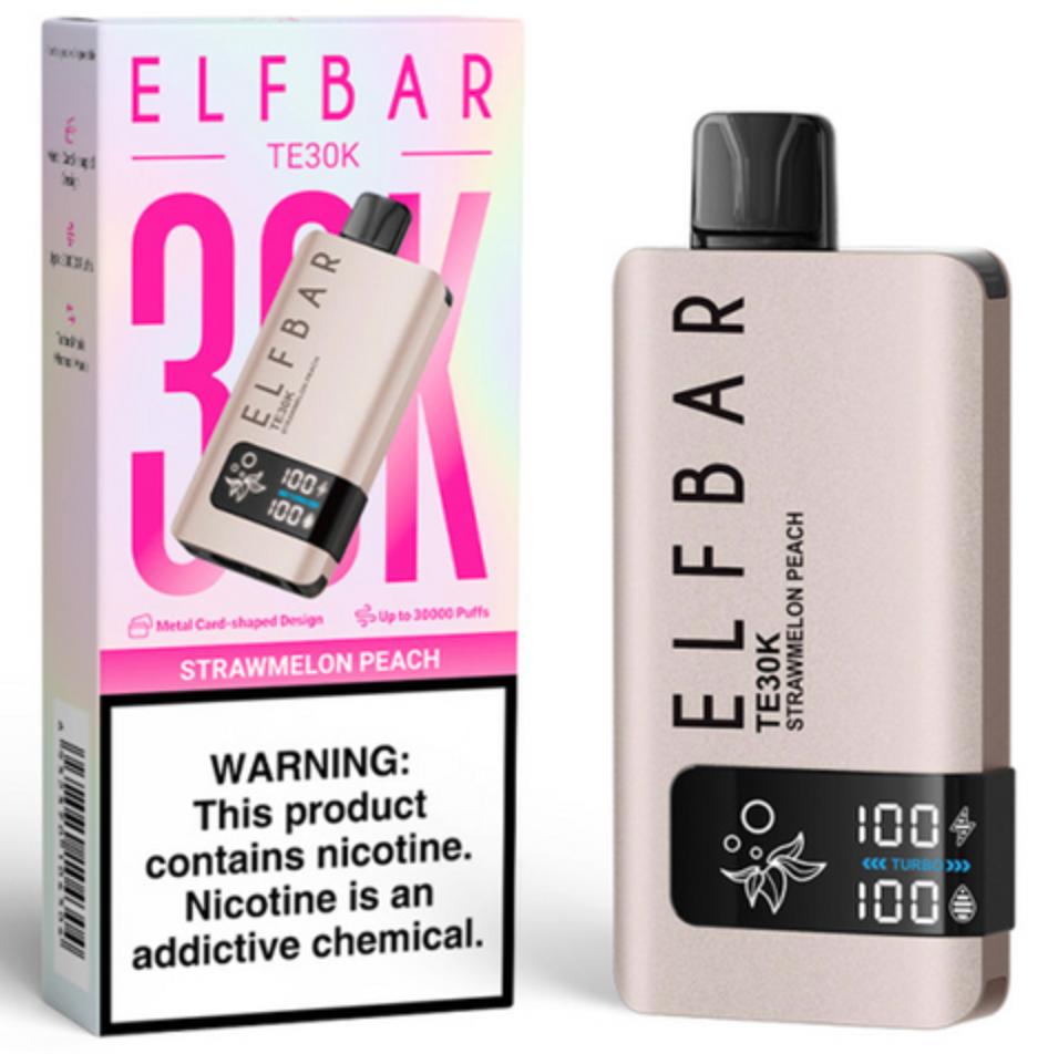 Pod descartable ElfBar TE30000 puffs Strawmelon Peach - Tienda Vapor