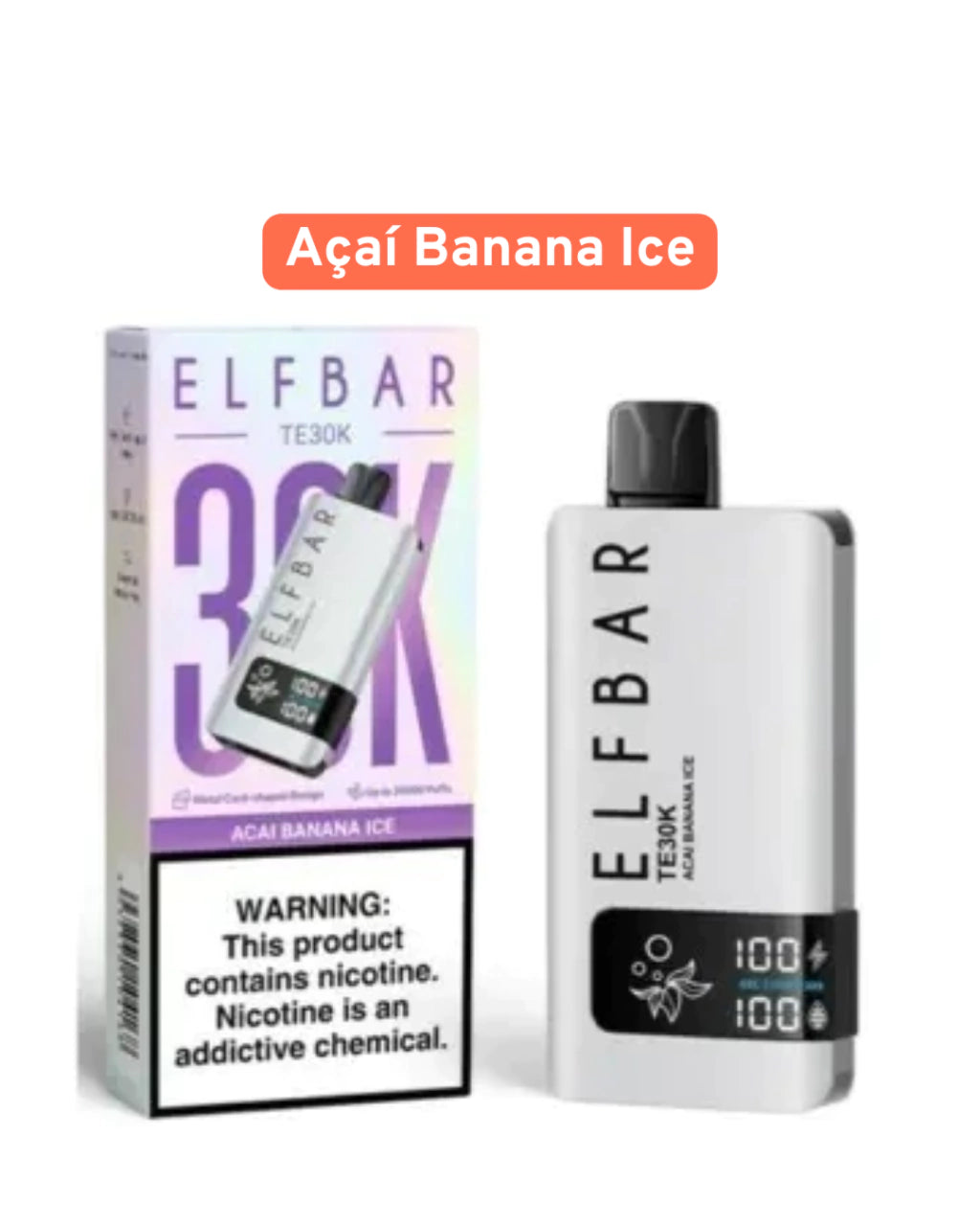 Pod descartable ElfBar TE30000 puffs Acai Banana Ice