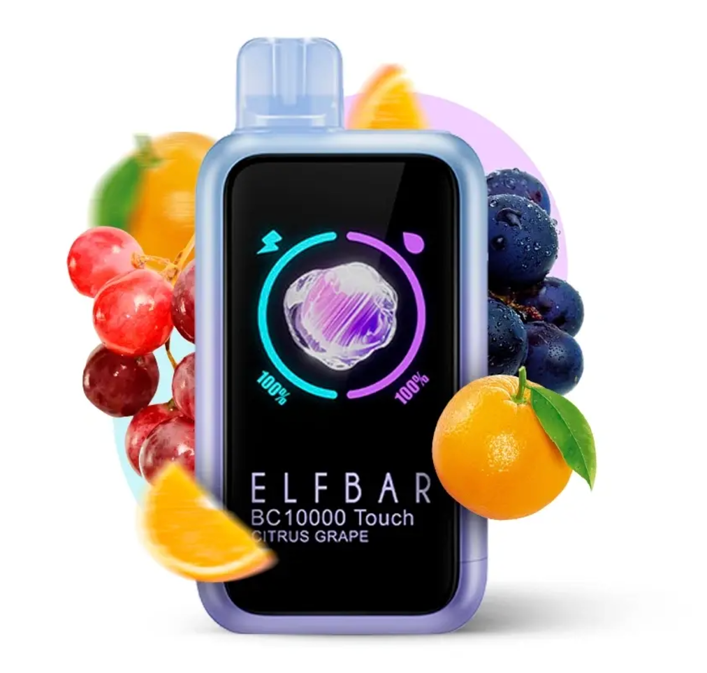 Pod descartable ElfBar BC10000 Touch 14K Citrus Grape - Tienda Vapor