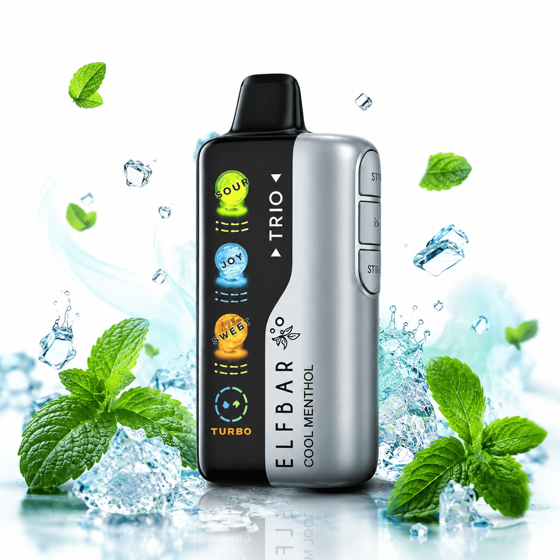 Pod descartable ElfBar TRIO 40000 Puffs Cool Menthol - Tienda Vapor