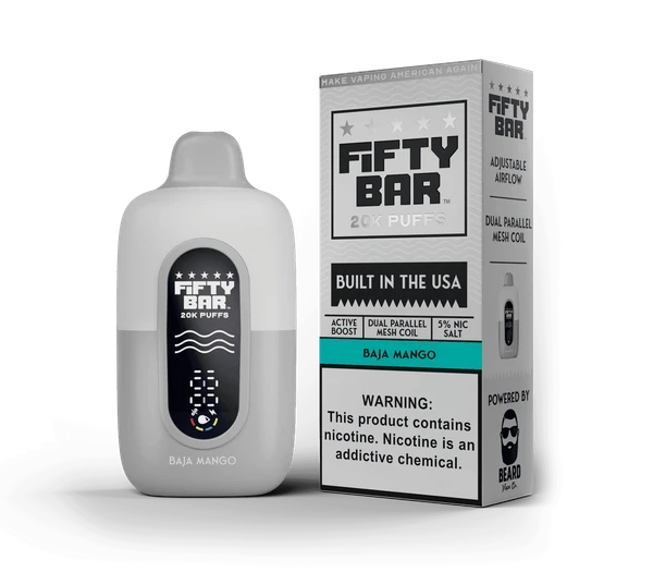 Pod descartable Fifty Bar Baja Mango 20000 puffs (origen USA)