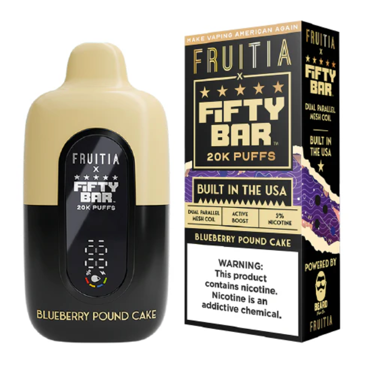 Pod descartable Fifty Bar Blueberry Pound Cake 20000 puffs (origen USA) - Tienda Vapor