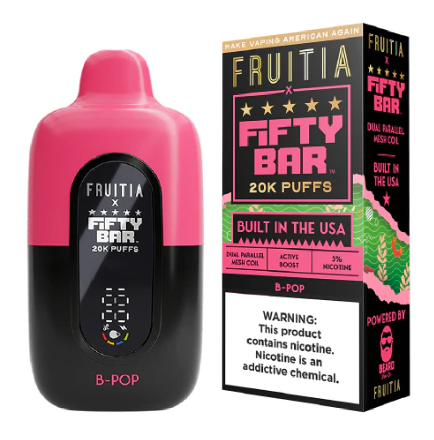 Pod descartable Fifty Bar B-Pop 20000 puffs (origen USA) - Tienda Vapor