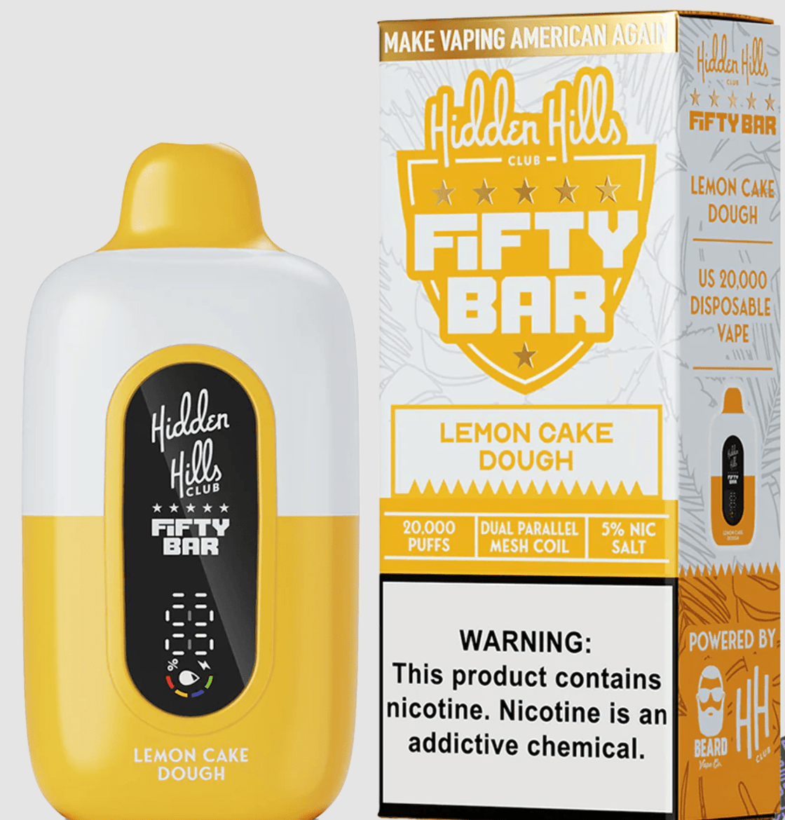 Pod descartable Fifty Bar Lemon Cake Dough 20000 puffs (origen USA) - Tienda Vapor
