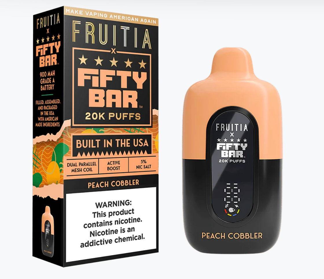 Pod descartable Fifty Bar Peach Cobbler 20000 puffs (origen USA)