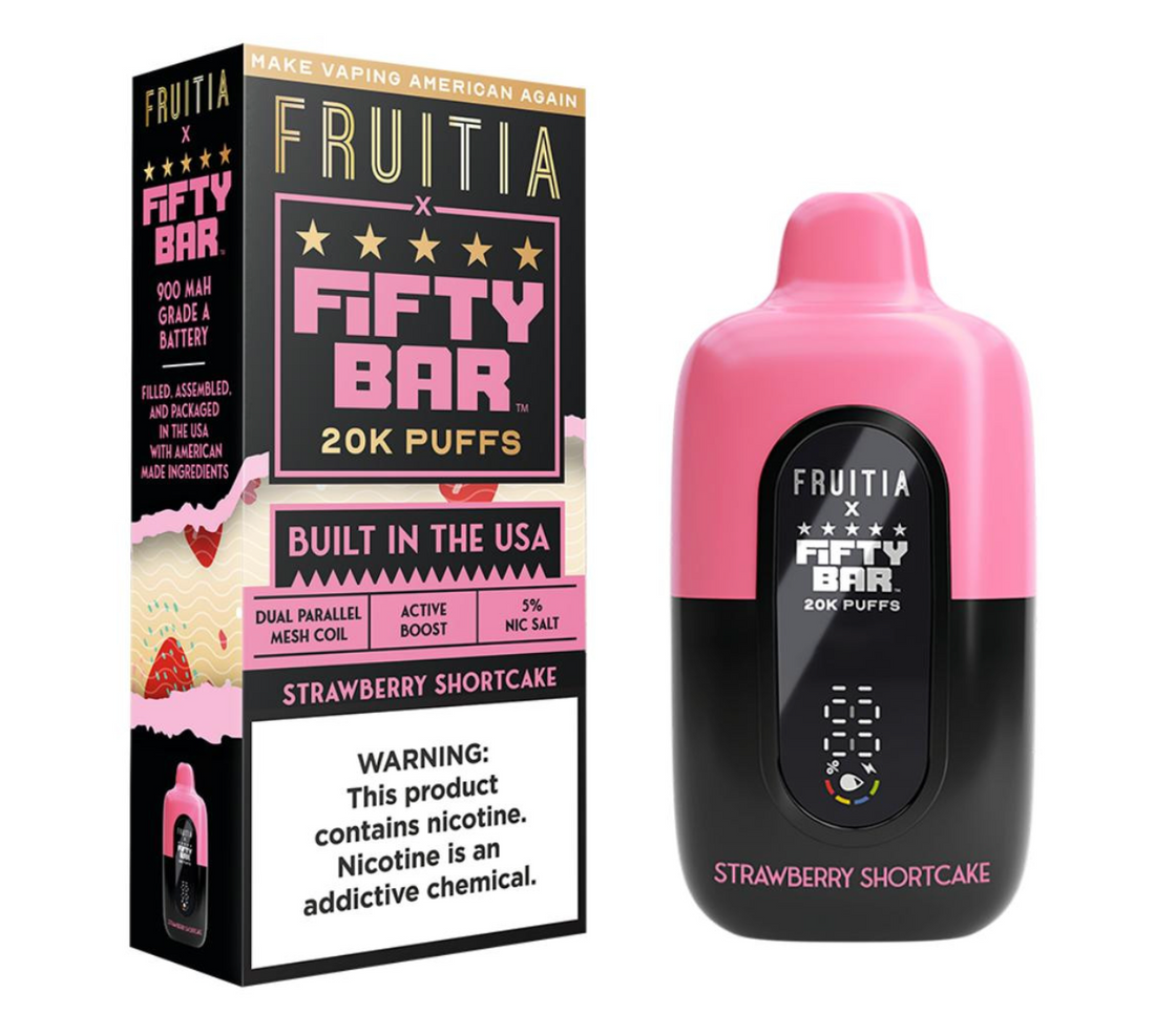 Pod descartable Fifty Bar Strawberry Shortcake 20000 puffs (origen USA)