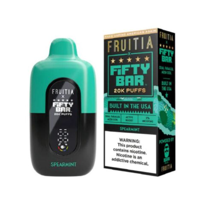 Pod descartable Fifty Bar Spearmint 20000 puffs (origen USA) - Tienda Vapor