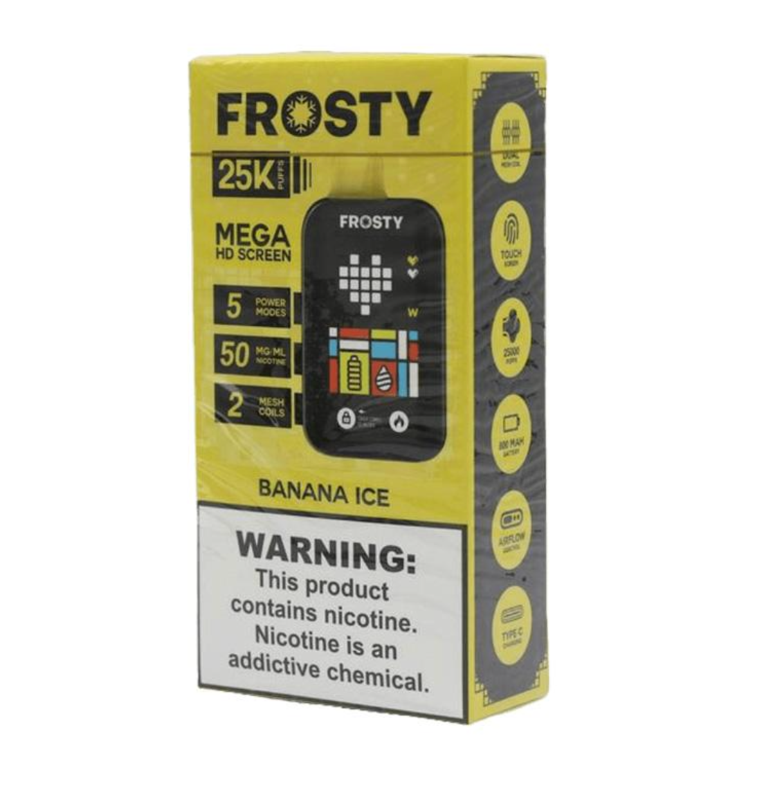 Pod descartable Frosty 25000 puffs Banana Ice - Tienda Vapor