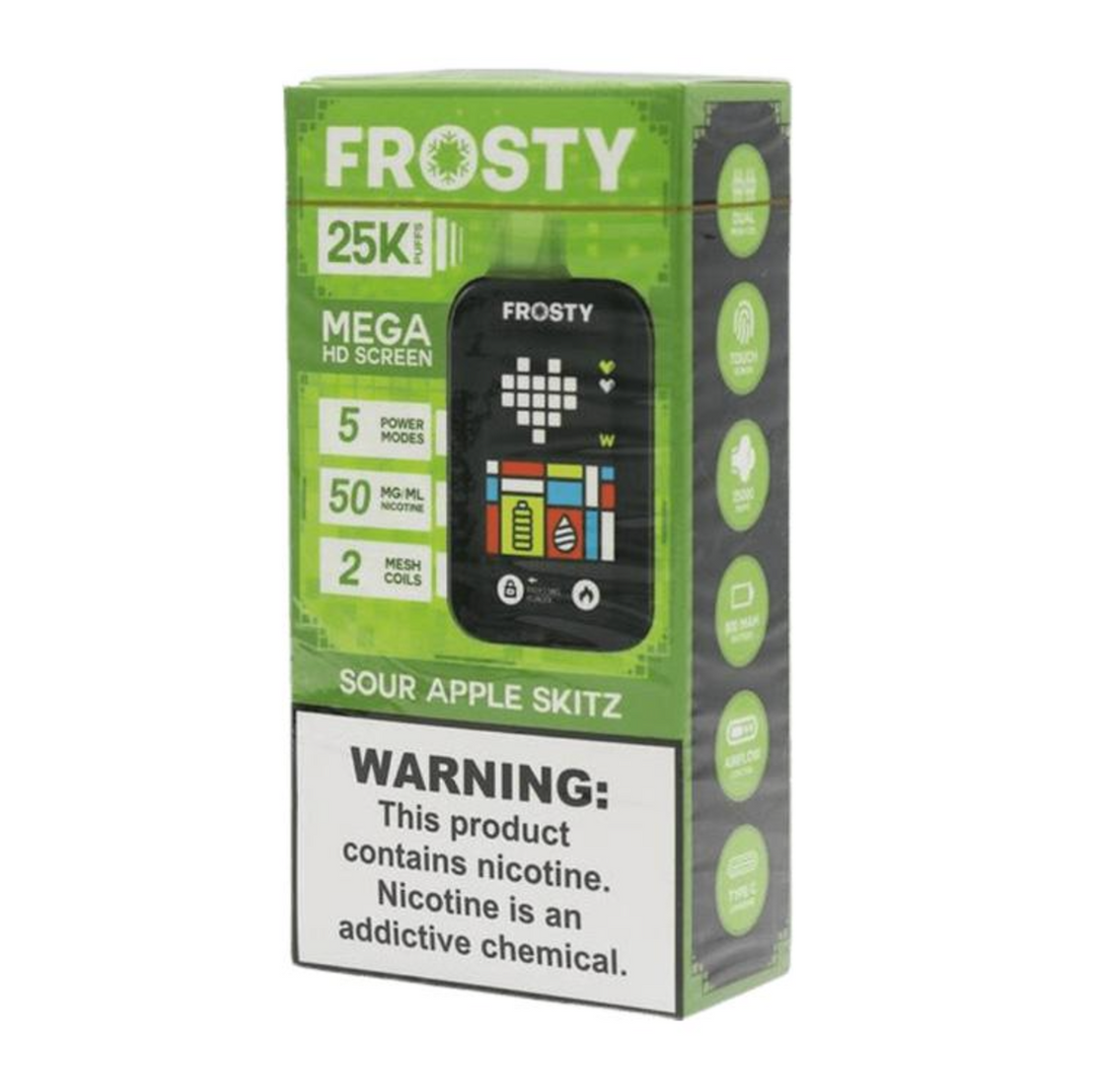 Pod descartable Frosty 25000 puffs Sour Apple Skitz - Tienda Vapor