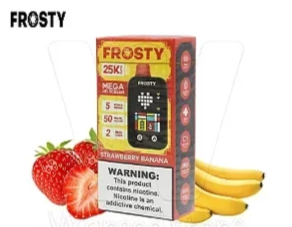 Pod descartable Frosty 25000 puffs Strawberry Banana - Tienda Vapor