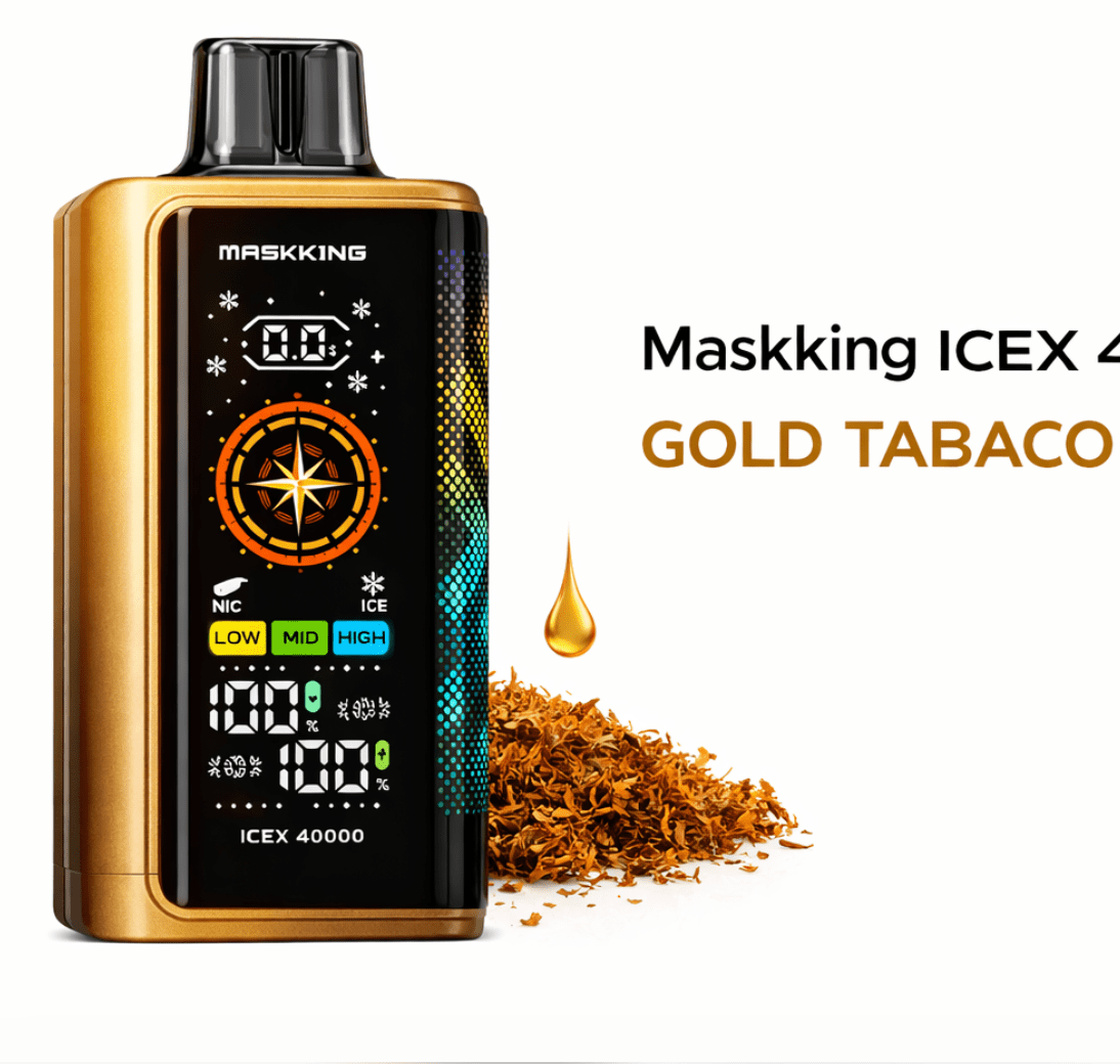 Pod descartable Maskking IceX 40000 Puffs Gold Tabaco - Tienda Vapor