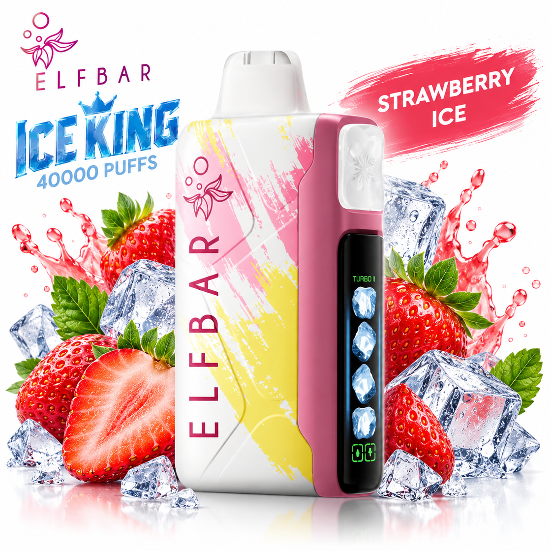 Pod descartable ElfBar Ice King 40000 Puffs Strawberry Ice - Tienda Vapor