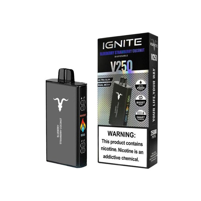 Pod descartable Ignite V250 Blueberry Strawberry Coconut 25000 puffs - Tienda Vapor