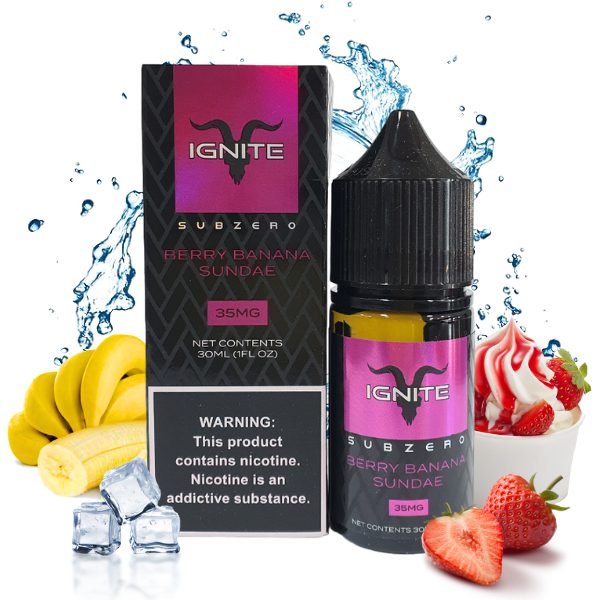 Liquido Ignite Salt Nic Berry Banana Sundae - Tienda Vapor